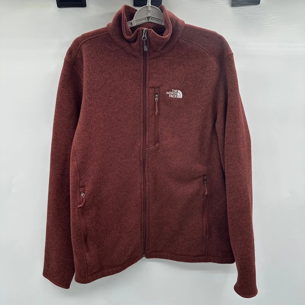 The North Face Mens Gordon Lyons Full Zip Fleece Jacket XL Burgundy Heather